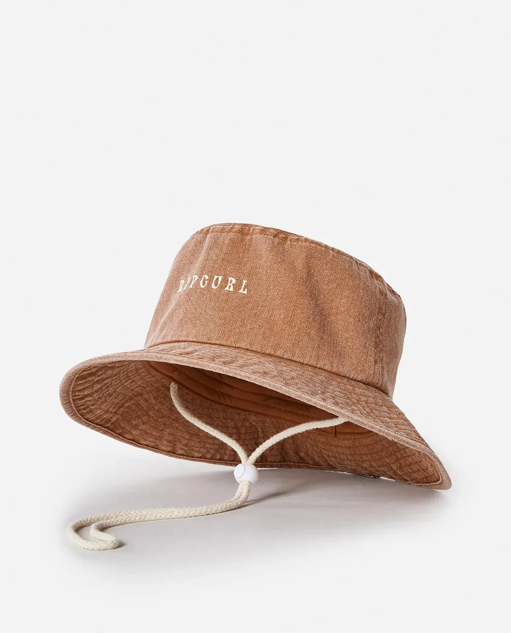 RIPCURL WASHED UPF MID BRIM HAT - WASHED BROWN