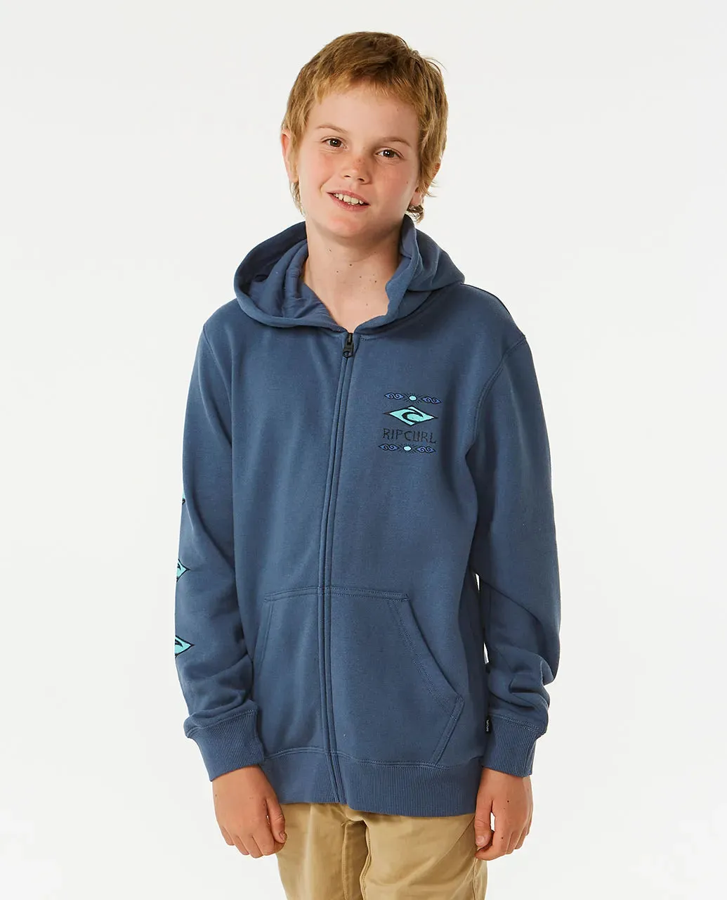 RIPCURL YOUTH LOST ISLAND ZIP FLEECE - VINTAGE NAVY