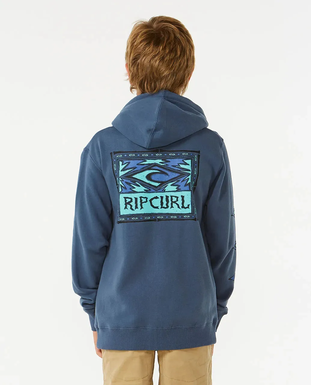 RIPCURL YOUTH LOST ISLAND ZIP FLEECE - VINTAGE NAVY