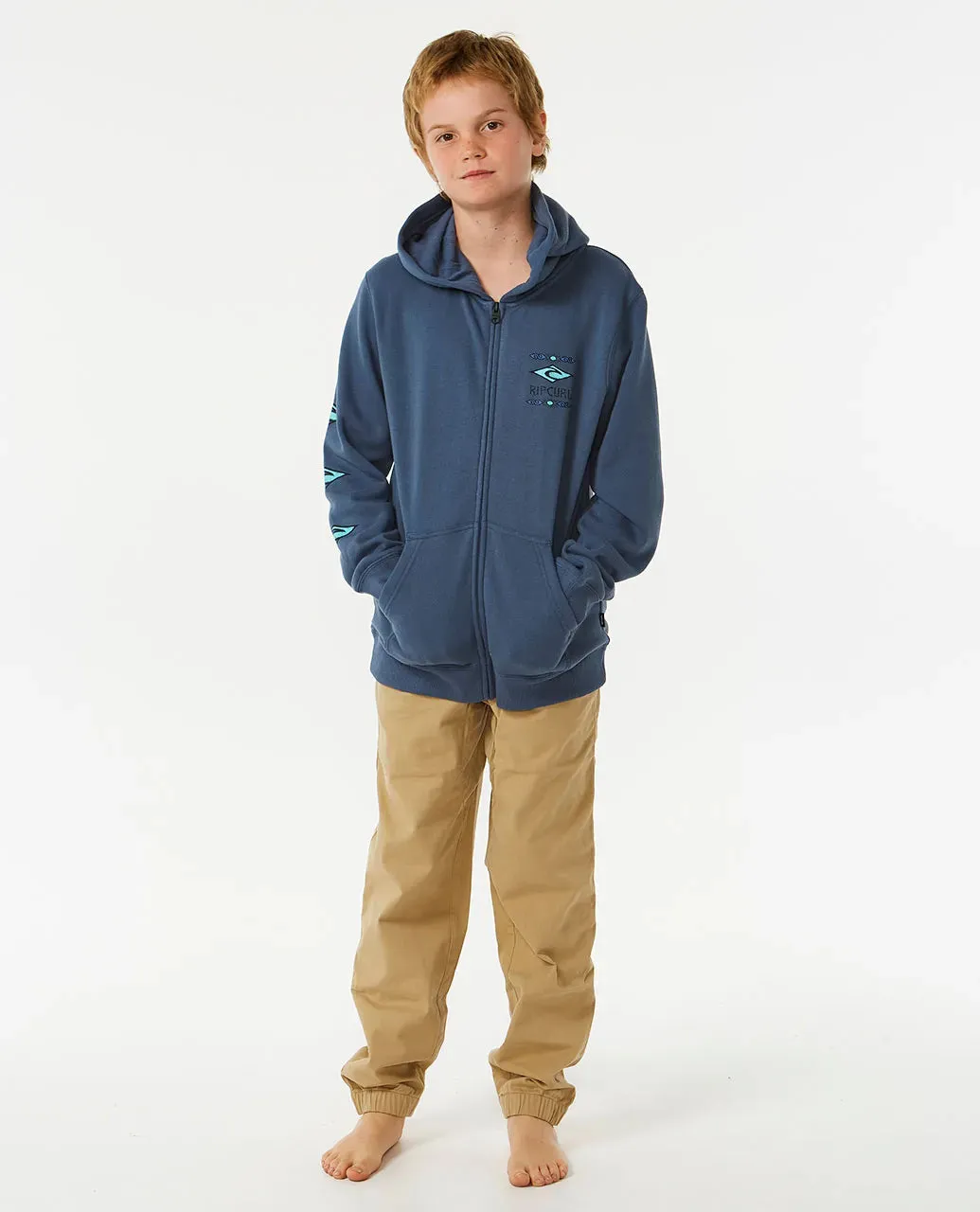 RIPCURL YOUTH LOST ISLAND ZIP FLEECE - VINTAGE NAVY