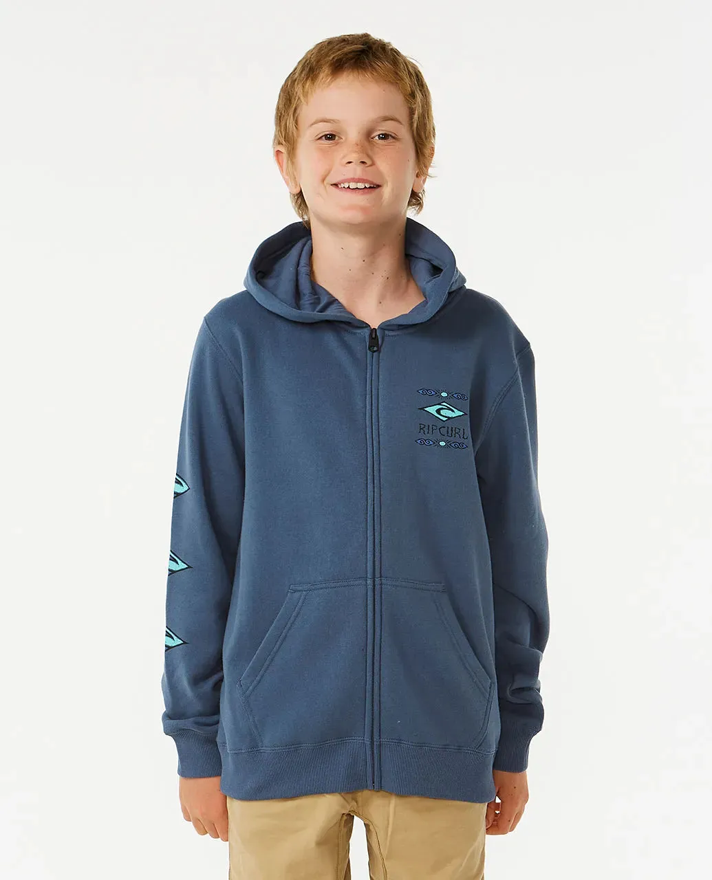 RIPCURL YOUTH LOST ISLAND ZIP FLEECE - VINTAGE NAVY