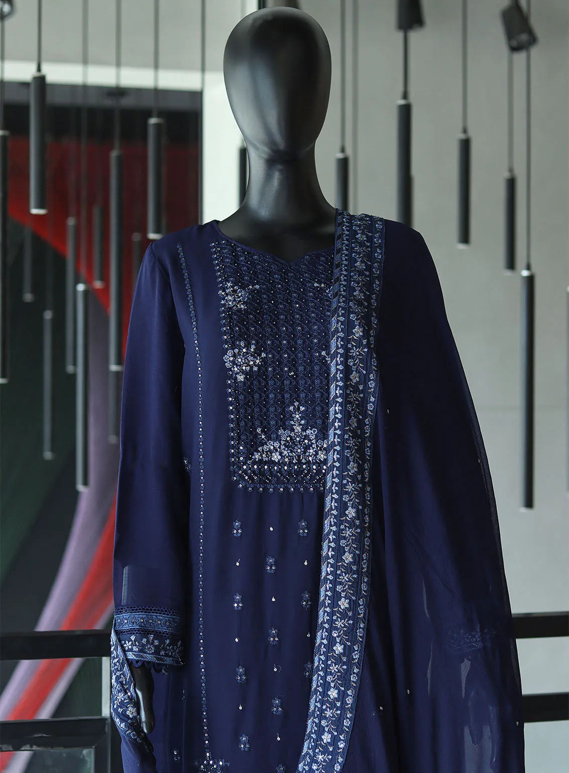 Royal Fashion Fancy Embroidered Chiffon 3 Piece Stitched Suit RF24FEC NYBL D-SS20