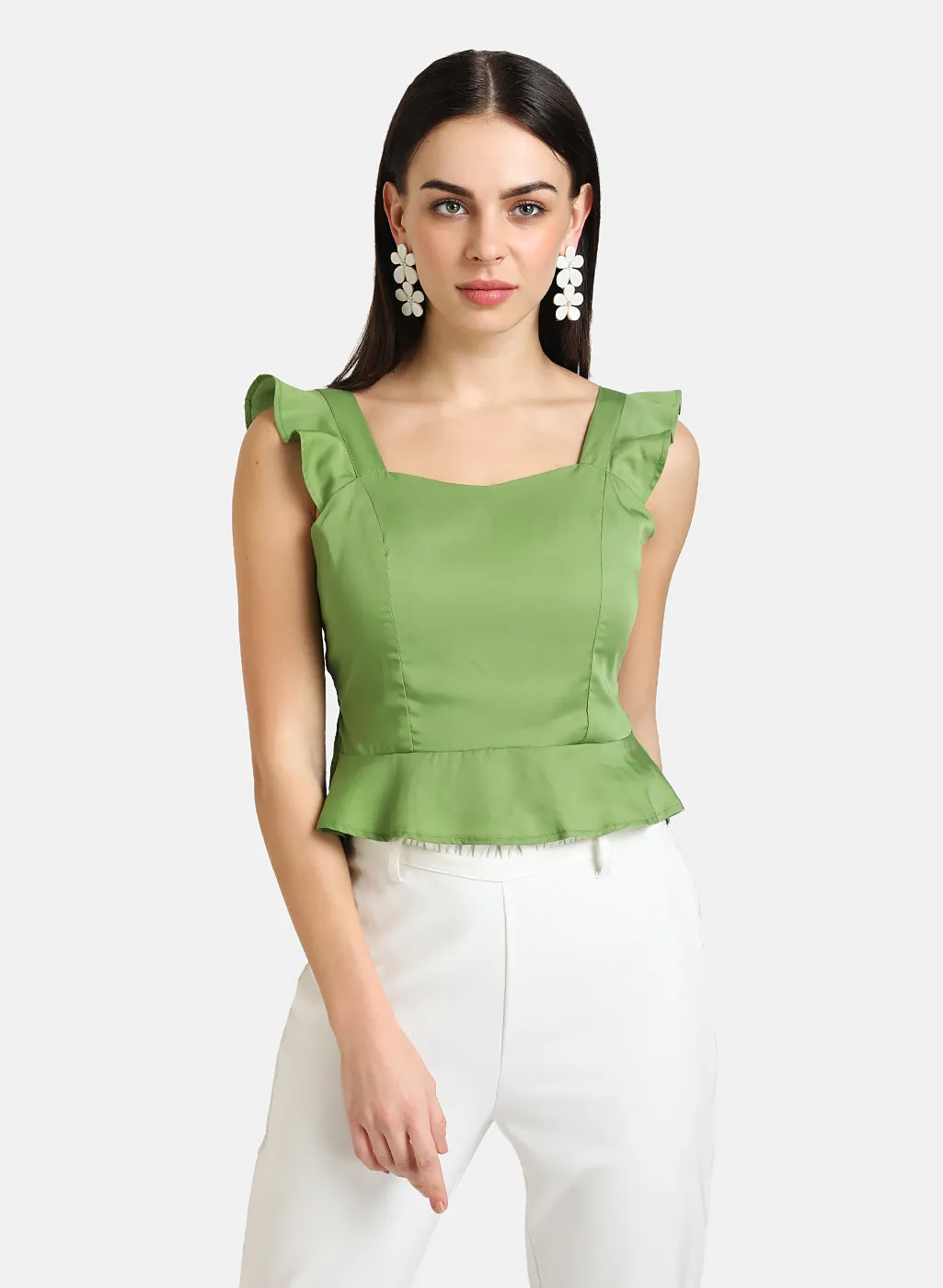 Ruffle Detail Crop Top