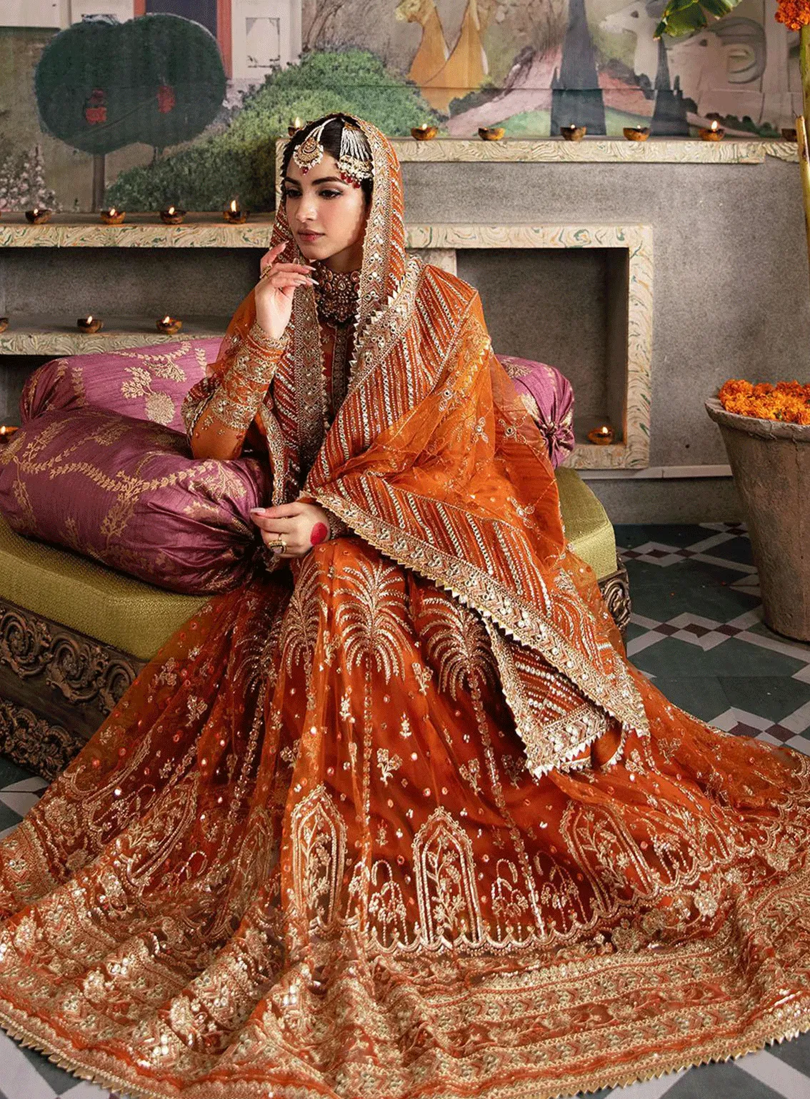 Shehnai by Afrozeh Embroidered Net Unstitched 3 Piece Suit - AFR23WF 01 DILAAB