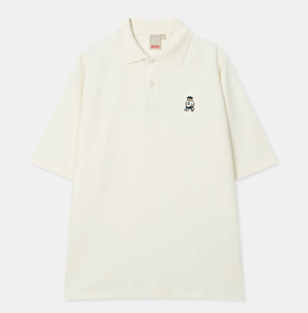 SPAO  |Unisex Street Style Logo Polos