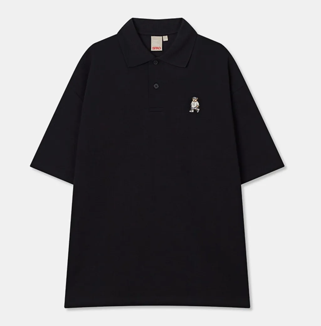 SPAO  |Unisex Street Style Logo Polos