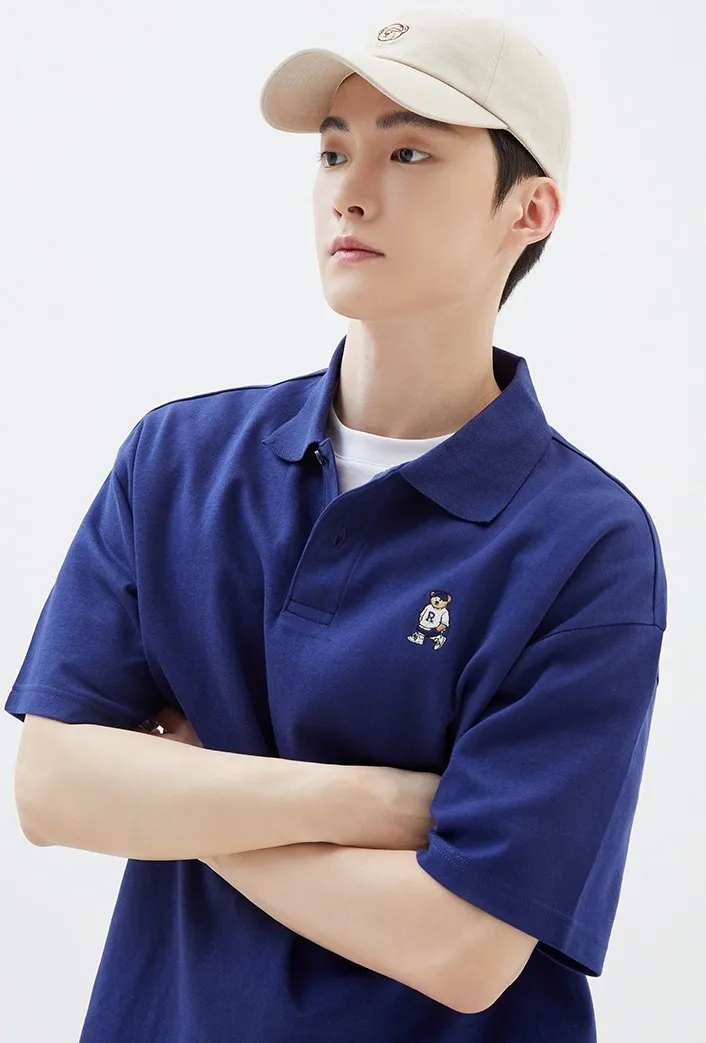 SPAO  |Unisex Street Style Logo Polos