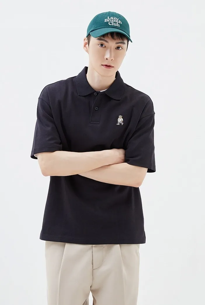 SPAO  |Unisex Street Style Logo Polos