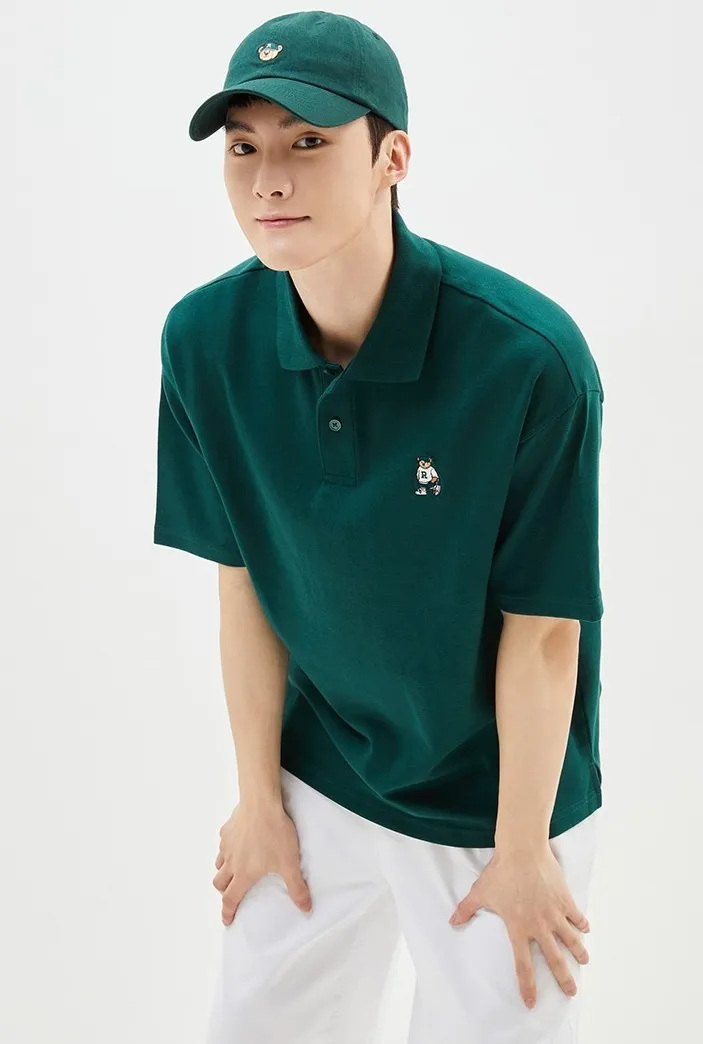 SPAO  |Unisex Street Style Logo Polos