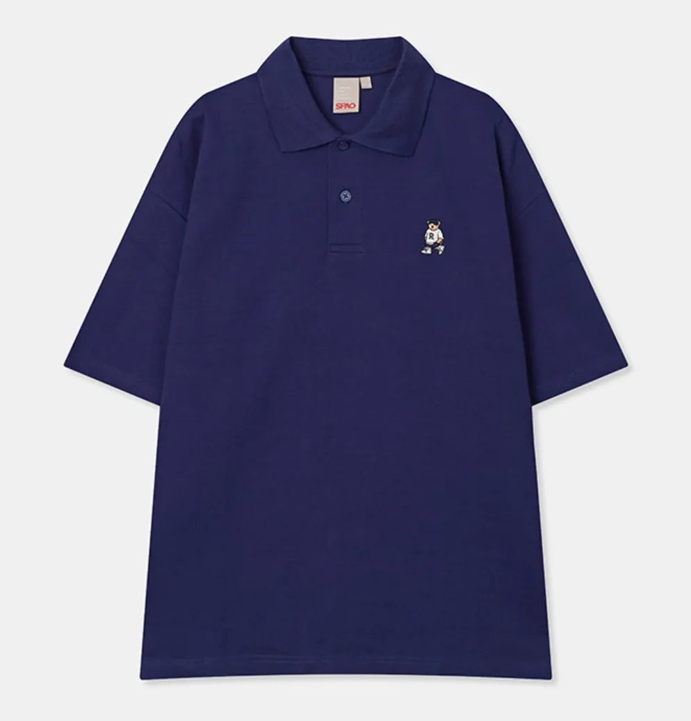 SPAO  |Unisex Street Style Logo Polos