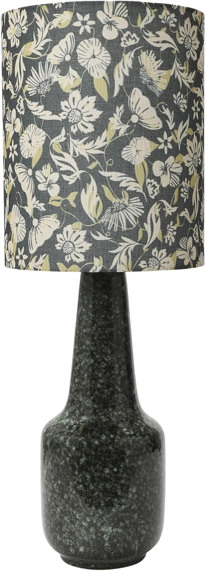 Stoneware Table Lamp with Floral Print Shade