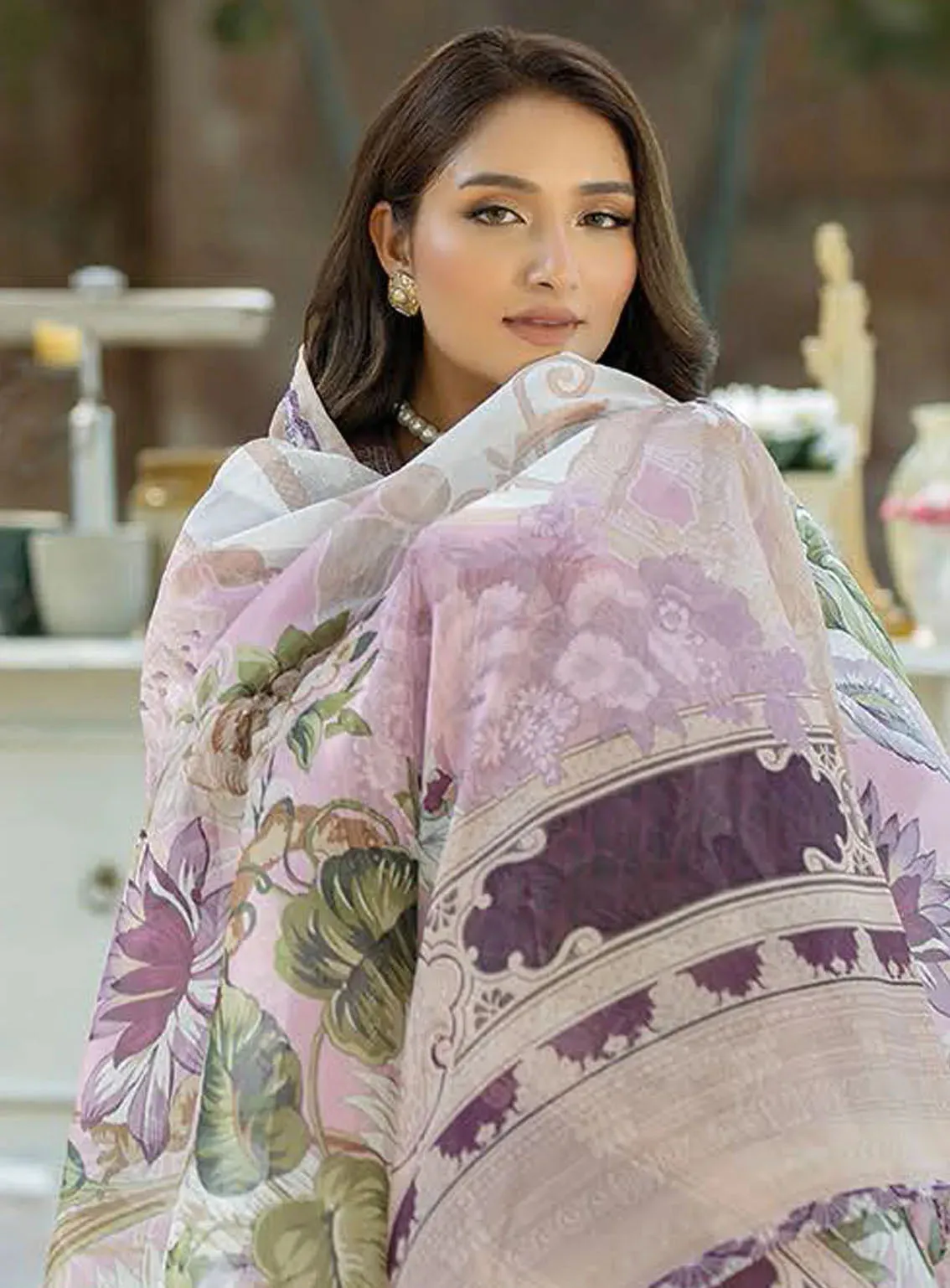 Subah-E-Roshan By Serene Premium Luxury Embroidered Lawn 3 Piece Unstitched Suit ASL-67 KHAWAB