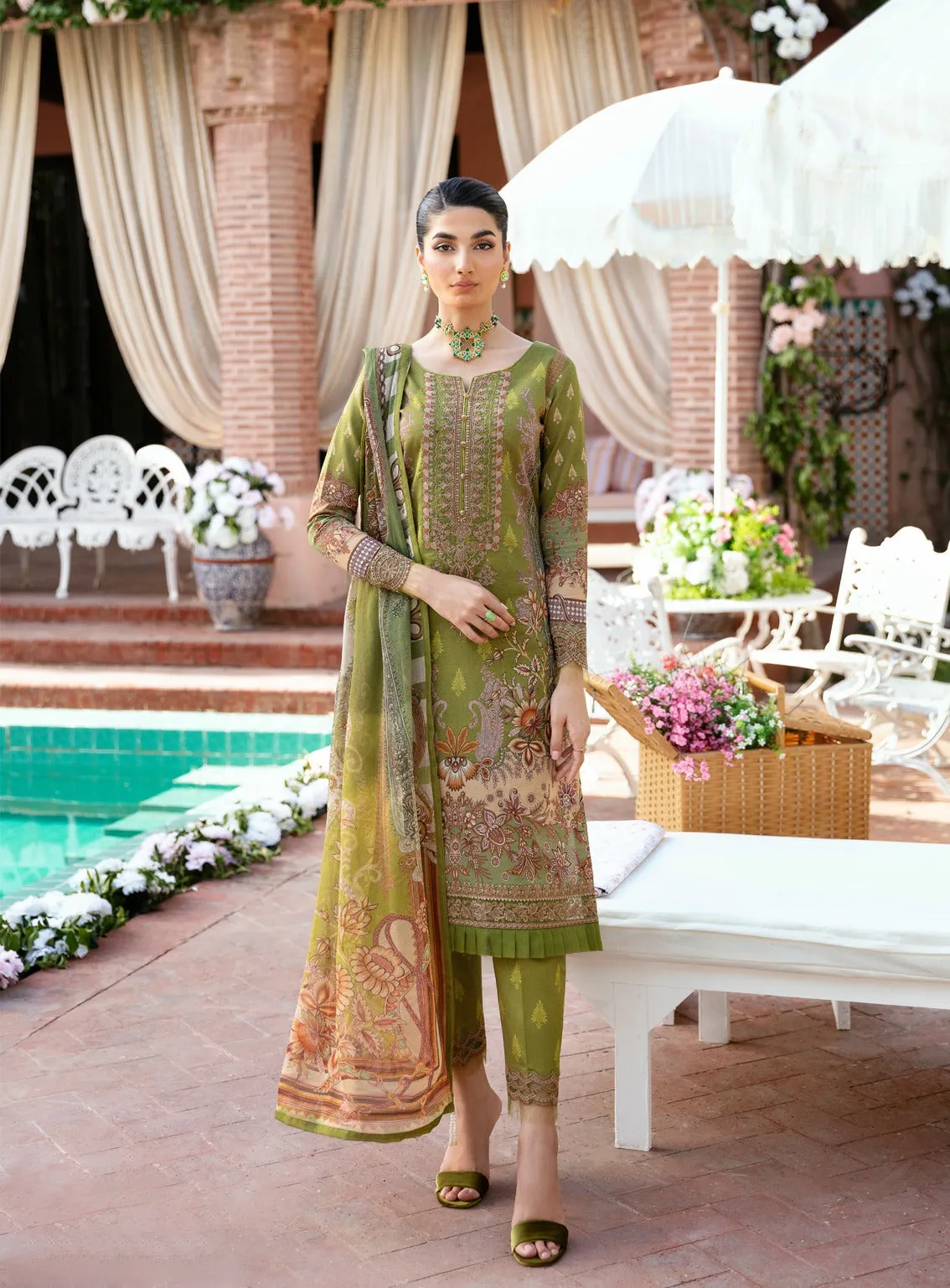 Summer Glow By Gulaal Embroidered Lawn 3 Piece Unstitched Suit GL24SG D-04 ALICIA