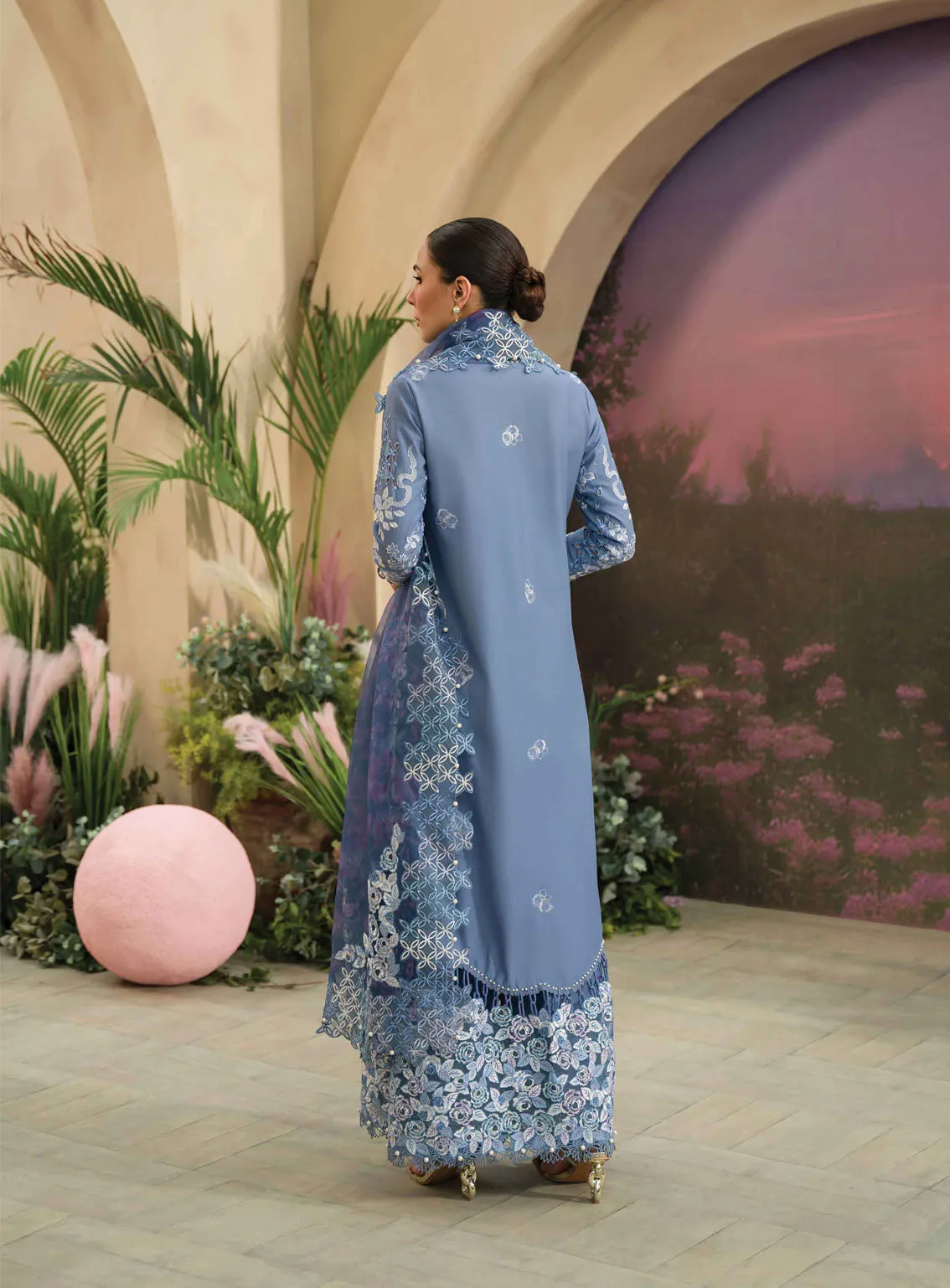 The Painted Garden By Afrozeh Embroidered Lawn 3 Piece Unstitched Suit AF24PG D-07 INDIGO INK