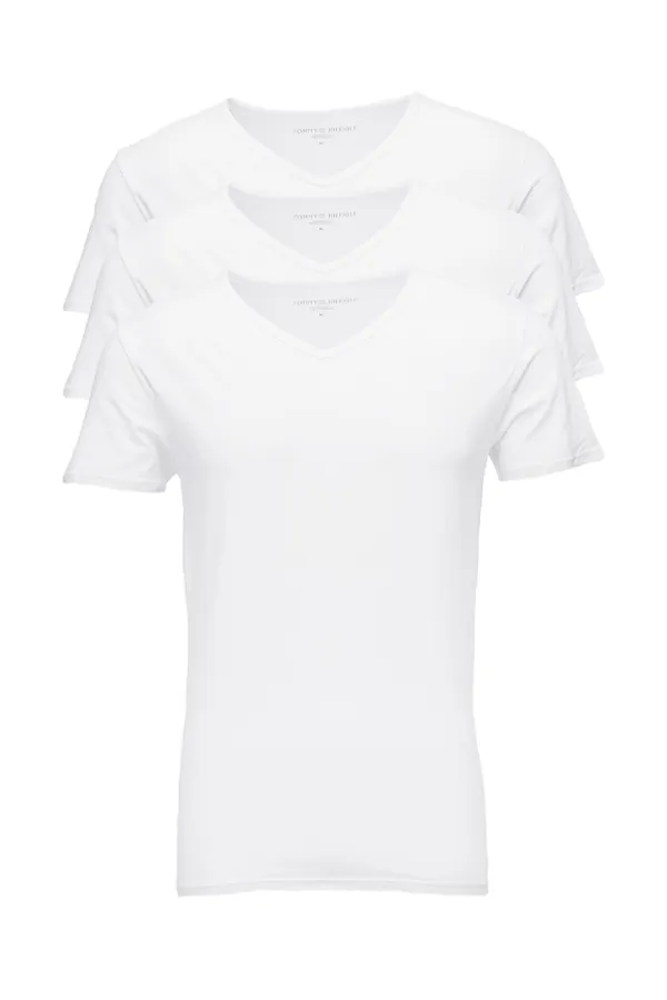 Tommy Hilfiger 3-Pack V-Neck Premium Tee White