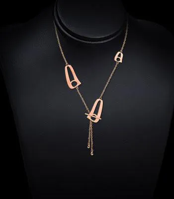 Triple Luna Necklace Rose Gold