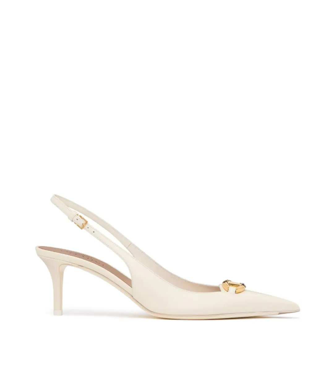 VLOGO SIGNATURE 60MM LEATHER SLINGBACK PUMPS