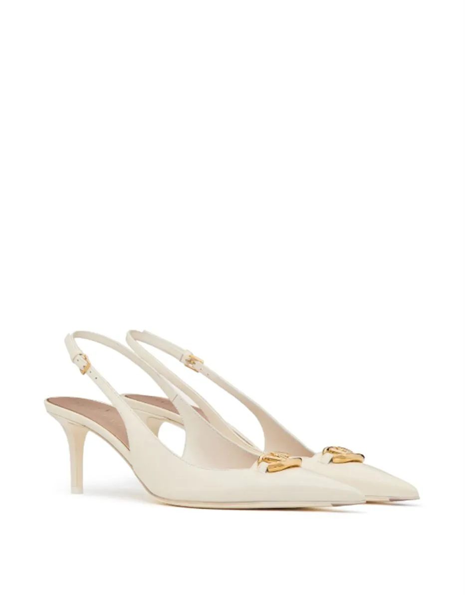 VLOGO SIGNATURE 60MM LEATHER SLINGBACK PUMPS