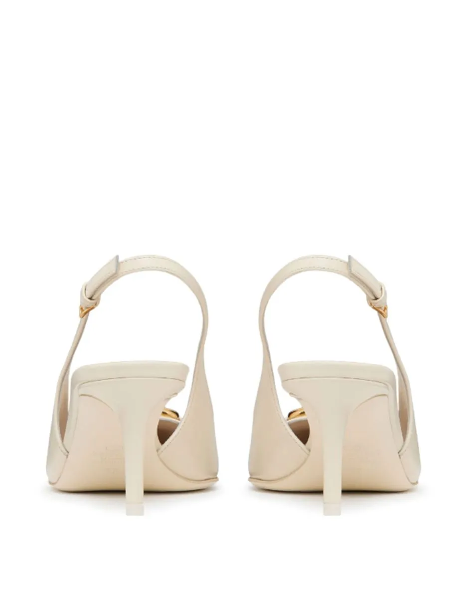 VLOGO SIGNATURE 60MM LEATHER SLINGBACK PUMPS