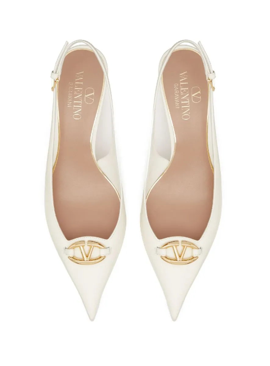 VLOGO SIGNATURE 60MM LEATHER SLINGBACK PUMPS