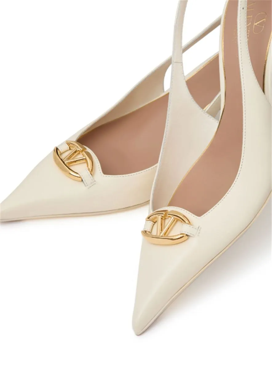 VLOGO SIGNATURE 60MM LEATHER SLINGBACK PUMPS