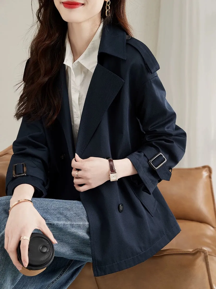 XWI/Xinwei Navy Suit Windbreaker Jacket Women's 2024 Autumn New Style This Year's Popular Slim Wear Top