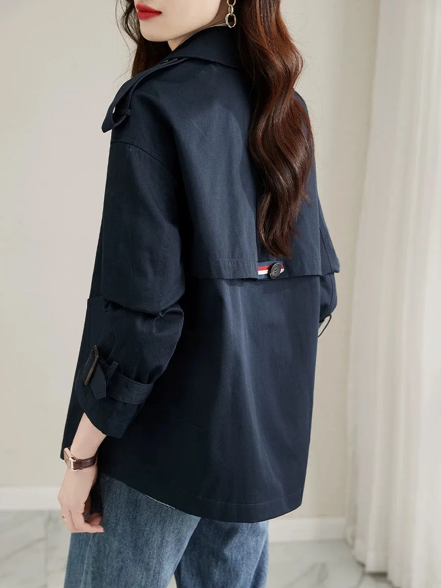 XWI/Xinwei Navy Suit Windbreaker Jacket Women's 2024 Autumn New Style This Year's Popular Slim Wear Top